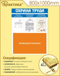 Стенд охрана труда (800х1000 мм, пластик ПВХ 4 мм, алюминиевый багет золотого цвета)